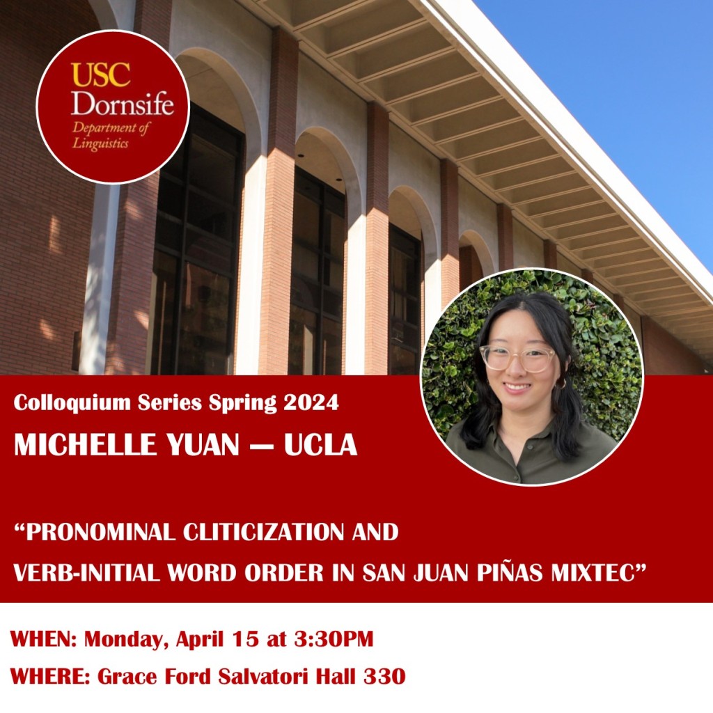 Michelle Yuan colloquium, April 15 2024